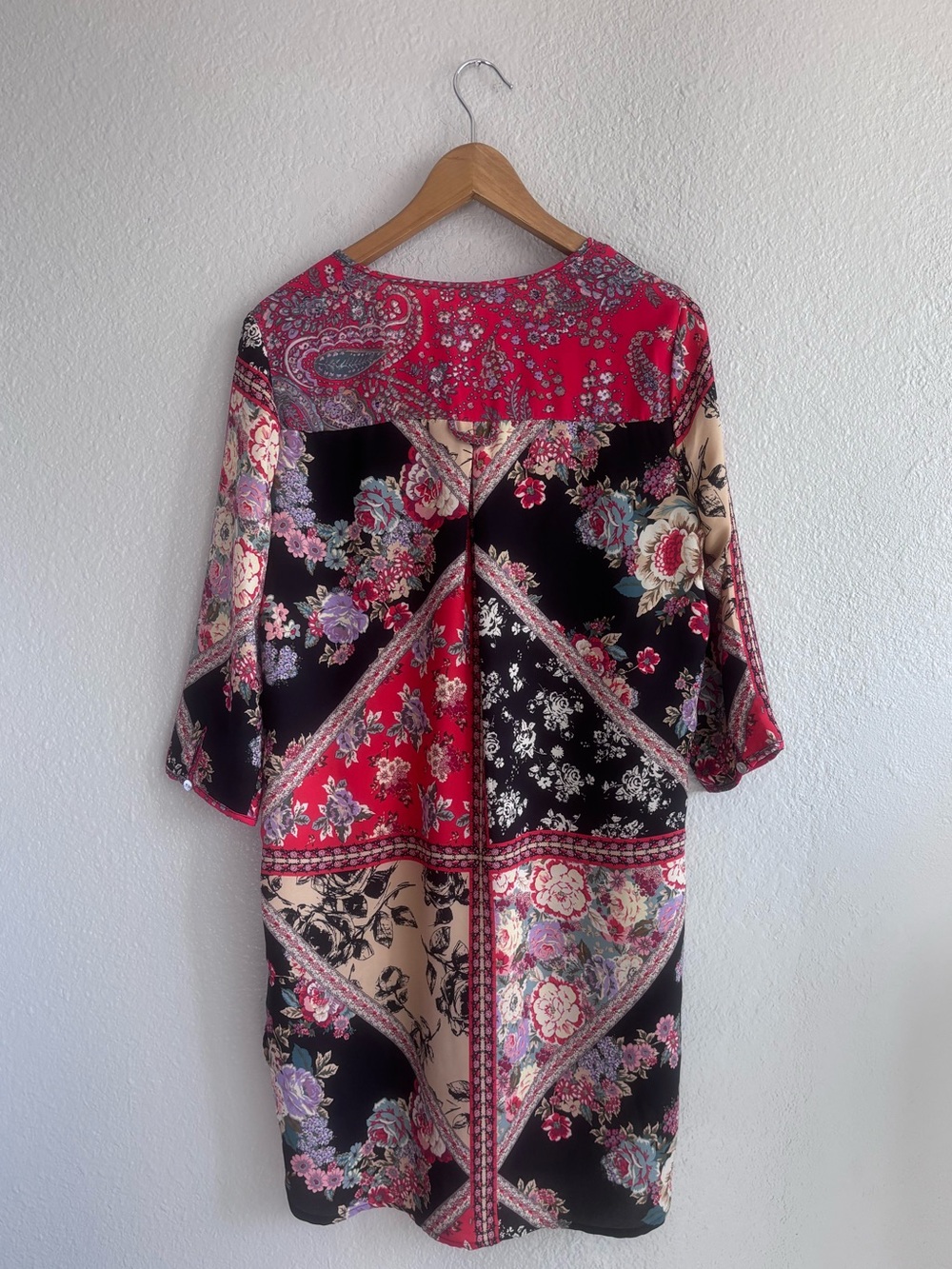 Anthro fig and flower Boho Floral Paisley Patchwork Tunic Dress Size M - Picture 6 of 7